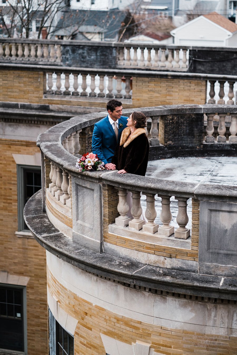 Dery Mansion outside rooftop picture Lehigh Valley Wedding